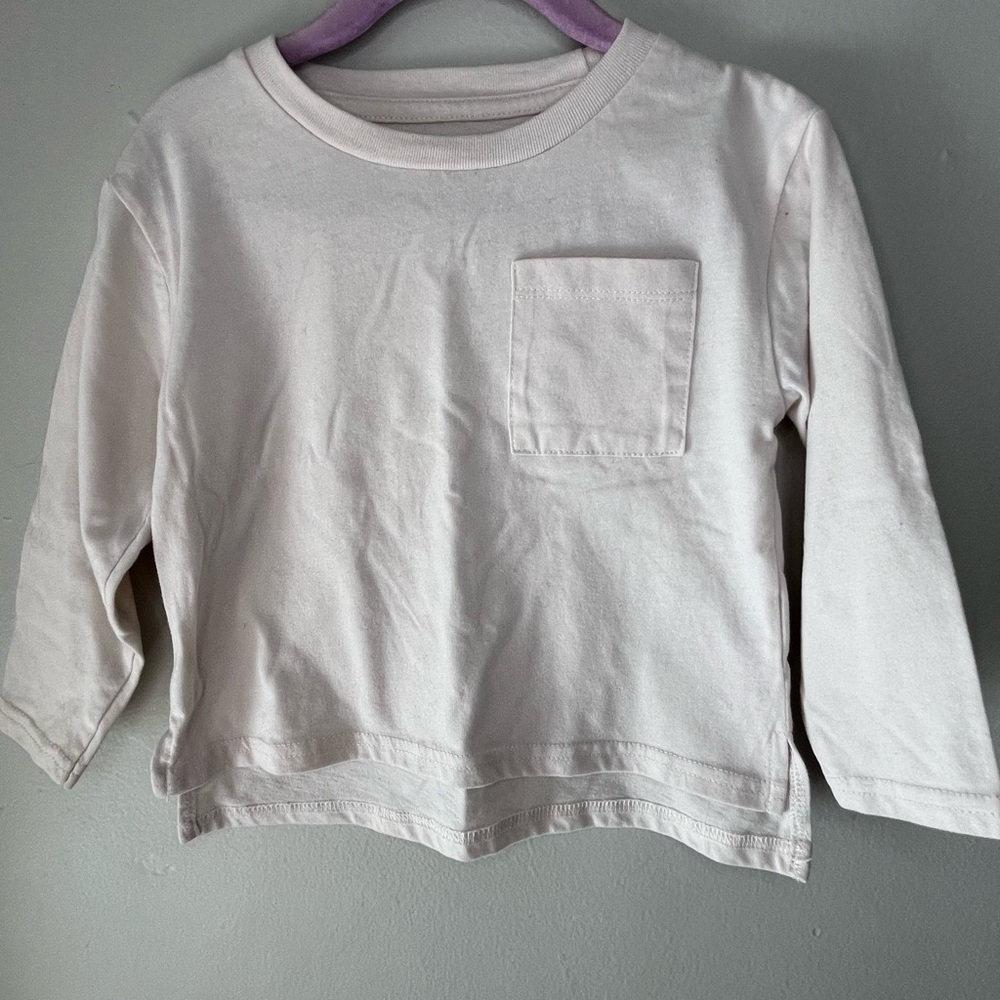 Jessica Simpson Long Sleeve Cream Shirt w Chest Pocket Size 3T